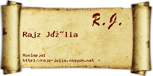 Rajz Júlia névjegykártya